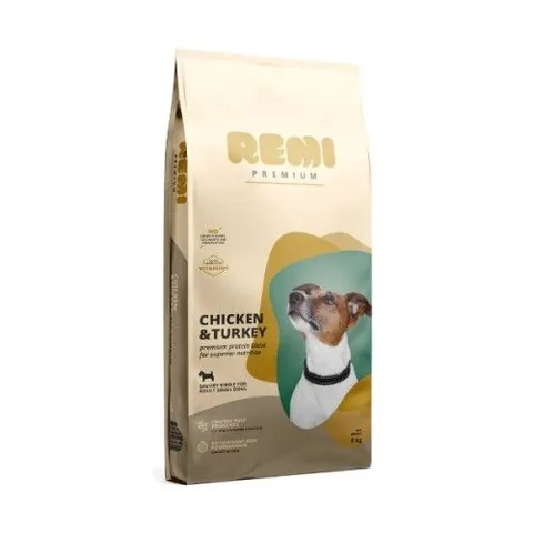Hrana Uscata Caini Remi Premium Adult Small Breed cu Pui si Curcan 8kg