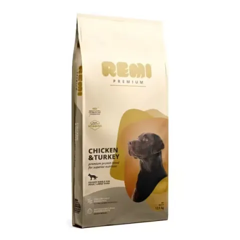 Hrana Uscata Caini Remi Premium Adult Large Breed cu Pui si Curcan 12.5kg