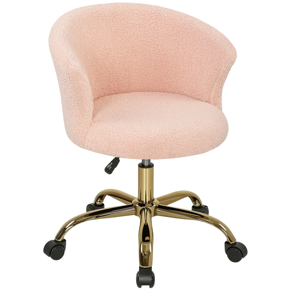 Fotoliu de Birou Vinsetto Reglabil in Inaltime Rotativ Picior Otel Roz