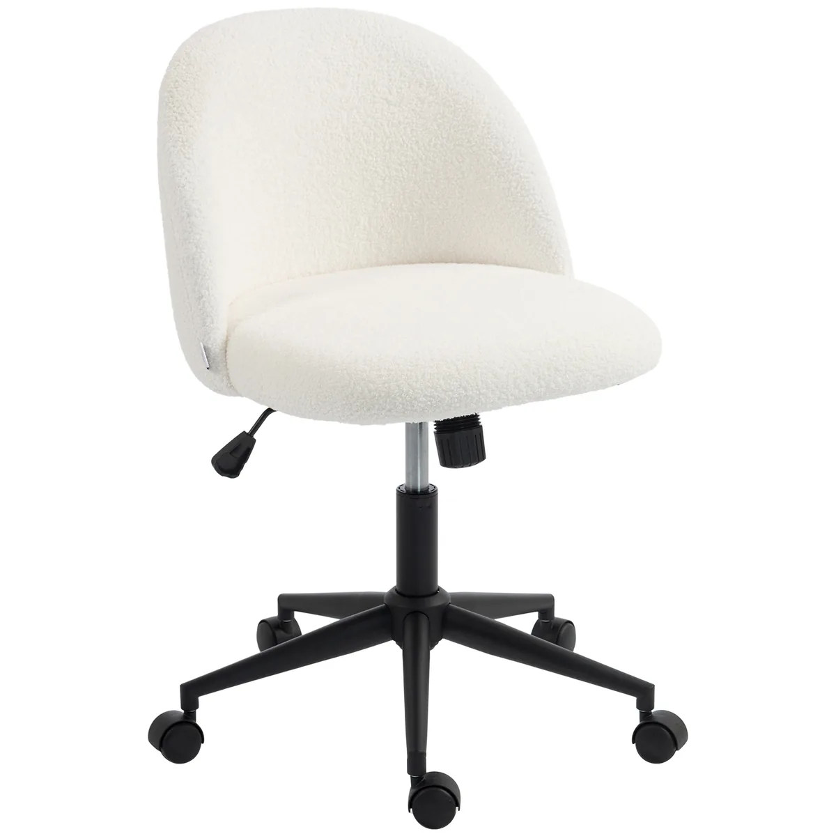Scaun de Birou HOMCOM Teddy-Fleece Crem