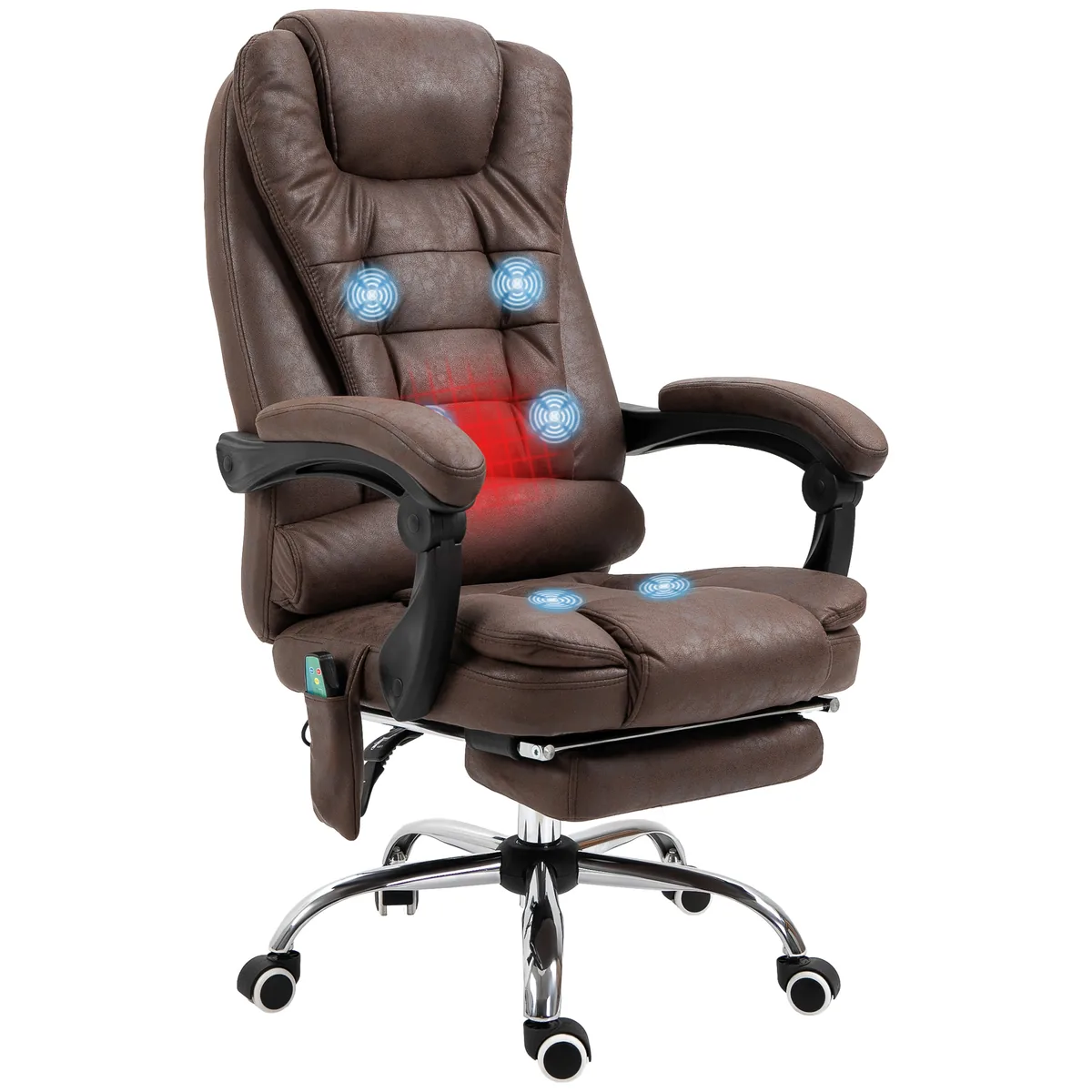Scaun de Birou cu Masaj Vinsetto 6 Puncte Vibratie Incalzire Maro