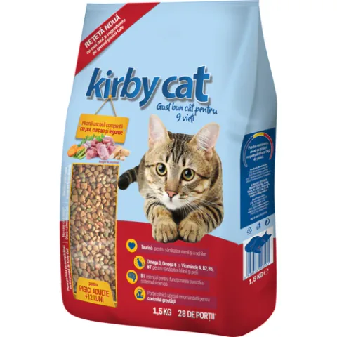 Hrana Uscata Pentru Pisici Kirby Cat Pui si Curcan 1.5kg