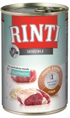 Hrana Umeda pentru Caini Rinti Sensible Miel si Orez 400g