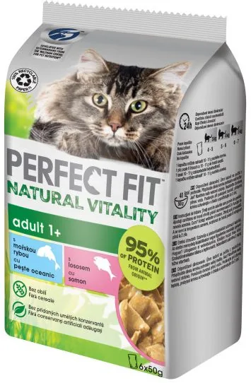 Hrana Umeda pentru Pisici Perfect Fit Somon 6x50g