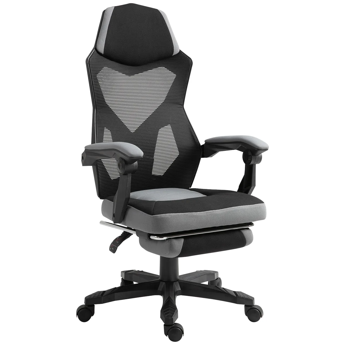 Scaun de Birou Ergonomic Vinsetto Reclinabil Suport Picioare Retractabil Gri