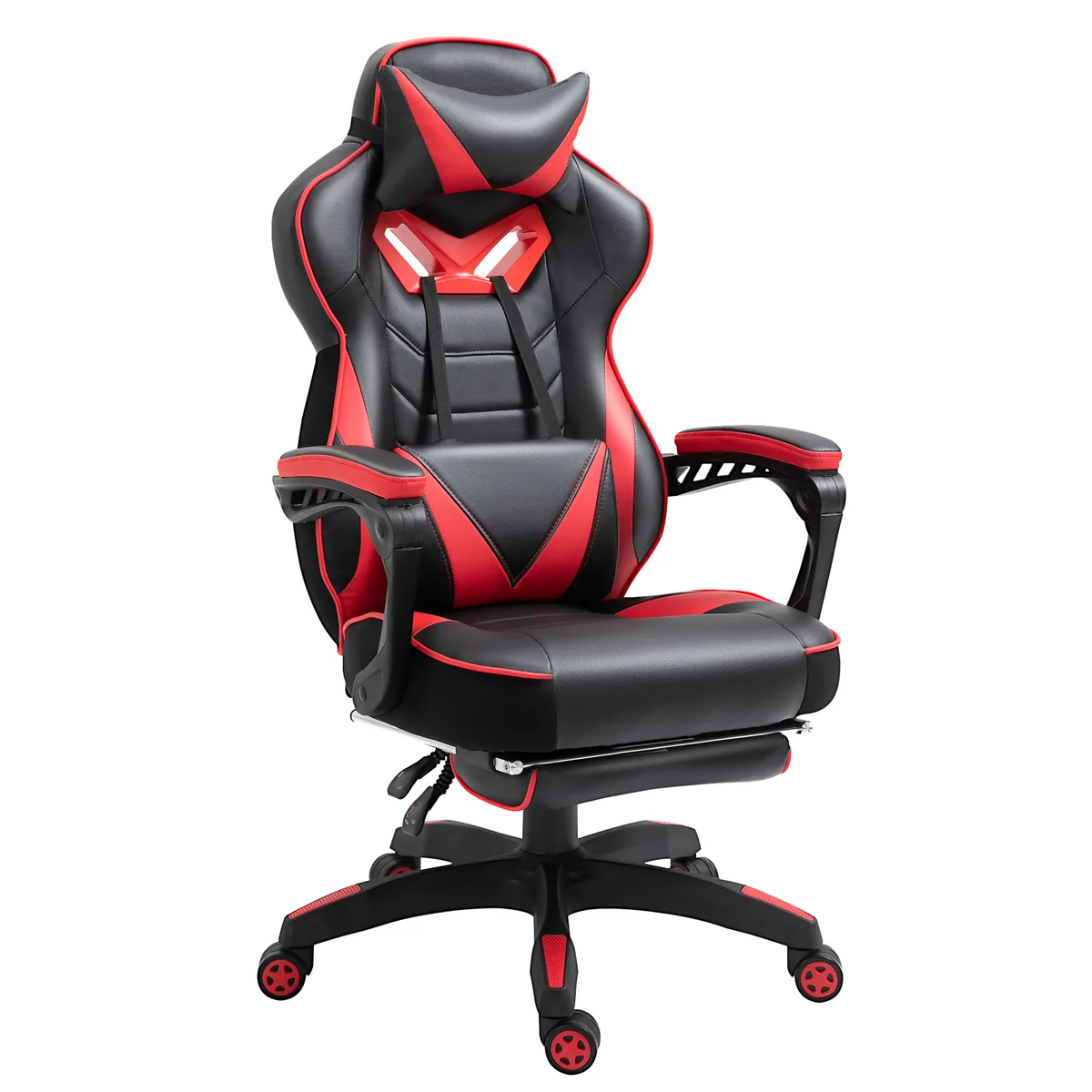 Fotoliu Gaming Vinsetto cu Suport Picioare Negru si Rosu