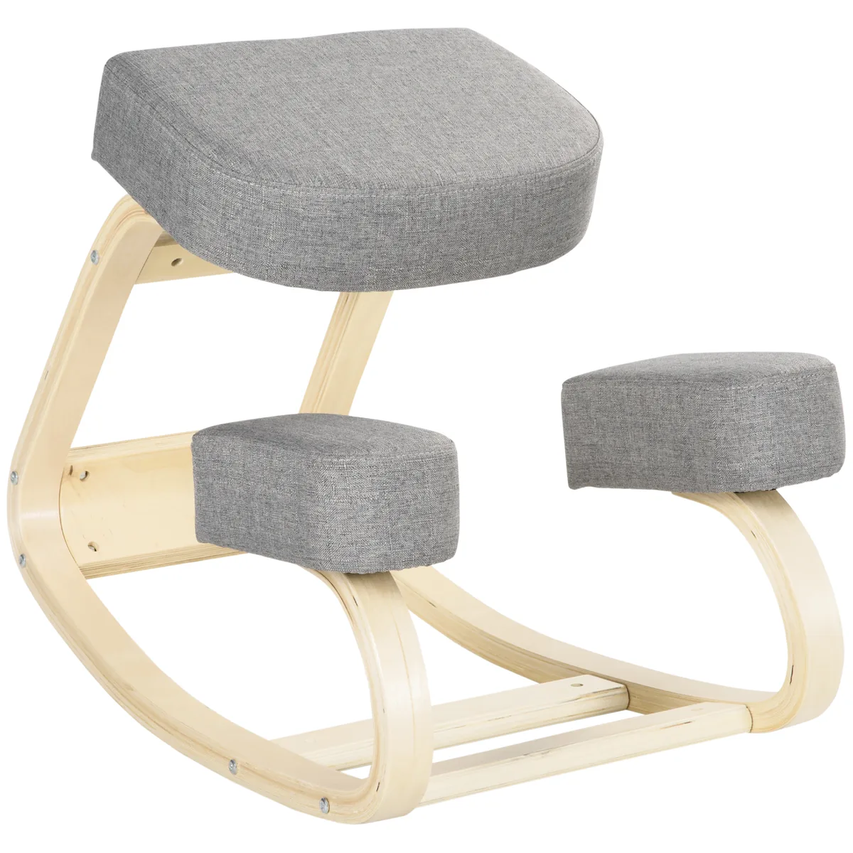 Scaun Vinsetto Ergonomic Lemn Perna Spuma 51x69x58cm Gri
