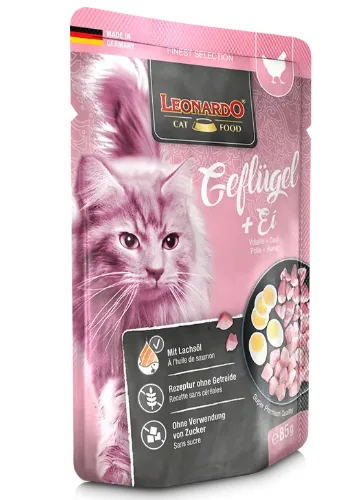 Plic Hrana Umeda Pisici Leonardo Pasare si Ou 85g