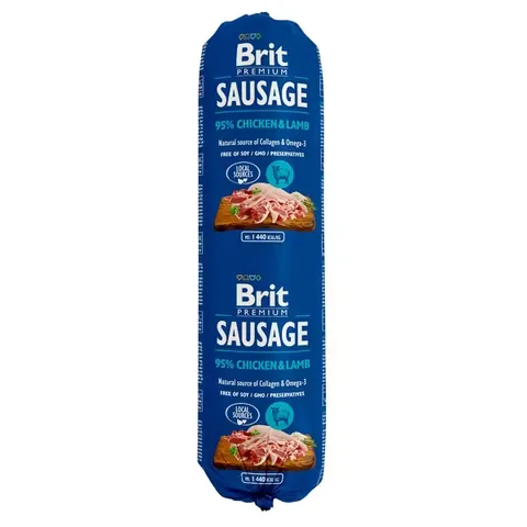 Hrană Umedă pentru Câini Brit Premium Salam Pui si Miel 800g