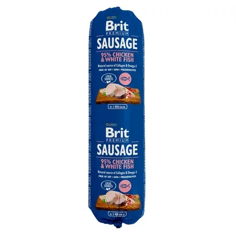 Salam pentru Caini Brit Premium Pui si Peste Alb 800g
