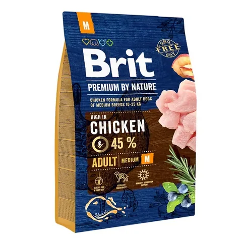 Hrana Uscata pentru Caini Brit Premium By Nature Adult Medium 3kg