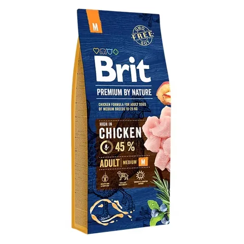 Hrana Uscata pentru Caini Brit Premium By Nature Adult Medium 15kg