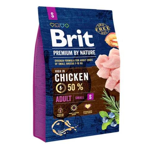 Hrana Uscata Pentru Caini Brit Premium Adult S Pui 3kg
