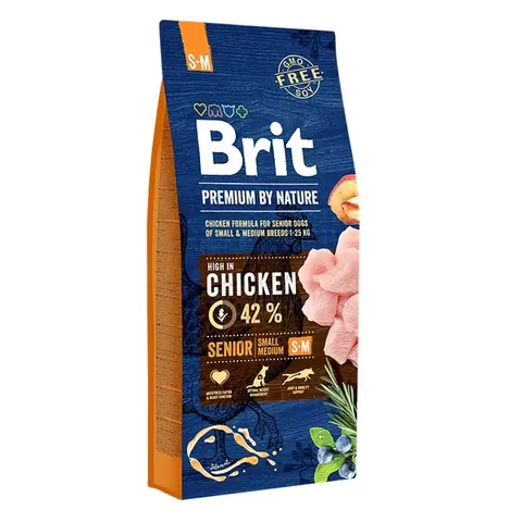 Hrana Uscata pentru Caini Brit Premium by Nature Senior S plus M 15kg