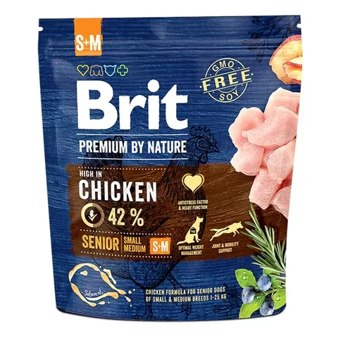 Hrana Uscata pentru Caini Brit Premium By Nature Senior S plus M 1kg