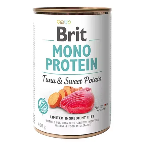 Hrana Umeda pentru Caini Brit Mono Protein Tuna & Sweet Potato Adulti 400g