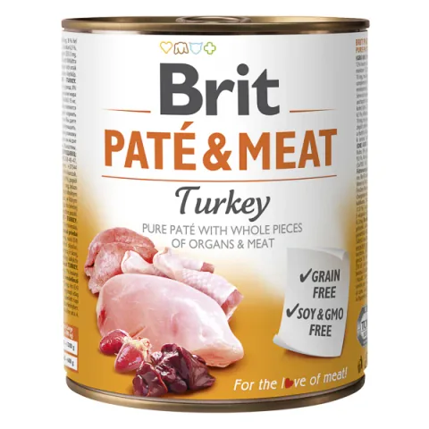Hrana Umeda Caini Brit Pate & Meat Curcan 800g