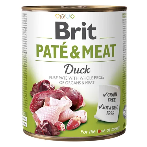 Hrană Umedă pentru Câini Brit Pate & Meat Rata Fara Cereale 800g