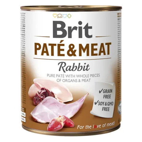 Hrana Umeda Pentru Caini Brit Pate & Meat Iepure 800g