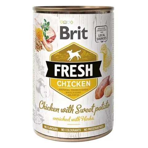 Hrana Umeda Caini Brit Fresh Chicken with Sweet Potato Rase Mari 400g