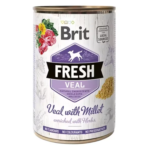 Hrana Umeda Pentru Caini Brit Fresh Veal with Millet Rase Mari 400g