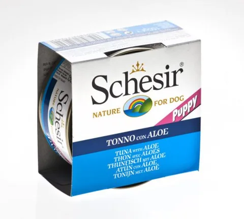 Conserva pentru Caini Schesir Junior Ton si Aloe 150g