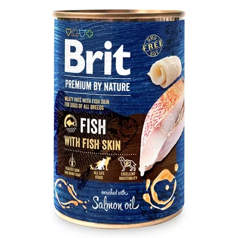 Hrana Umeda pentru Caini Brit Premium By Nature Fish with Fish Skin 400g