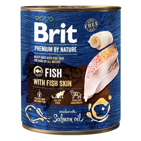 Conserva Caini Brit Premium By Nature Fish with Fish Skin 800g