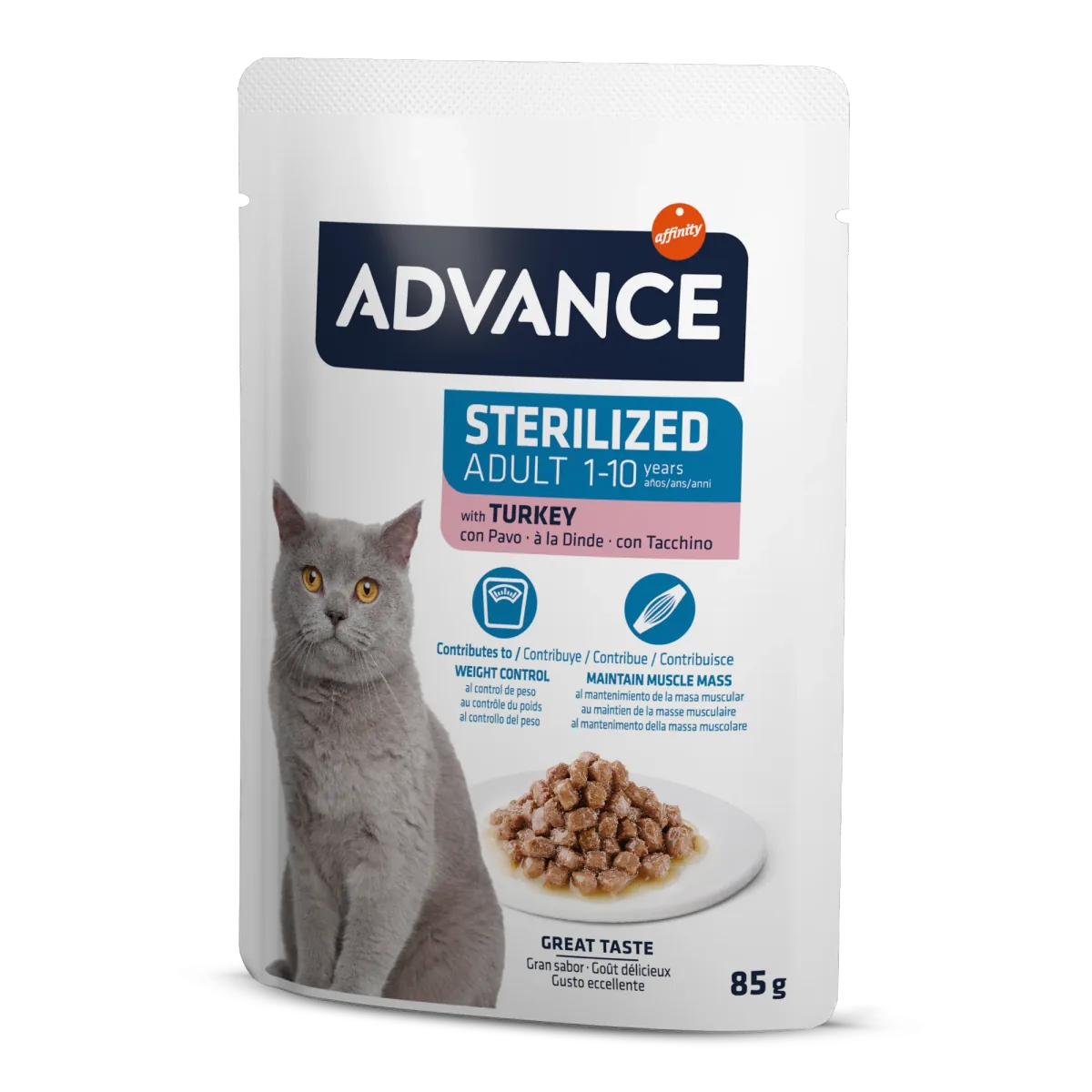 Hrana Umeda pentru Pisici Advance Sterilized Curcan 85g