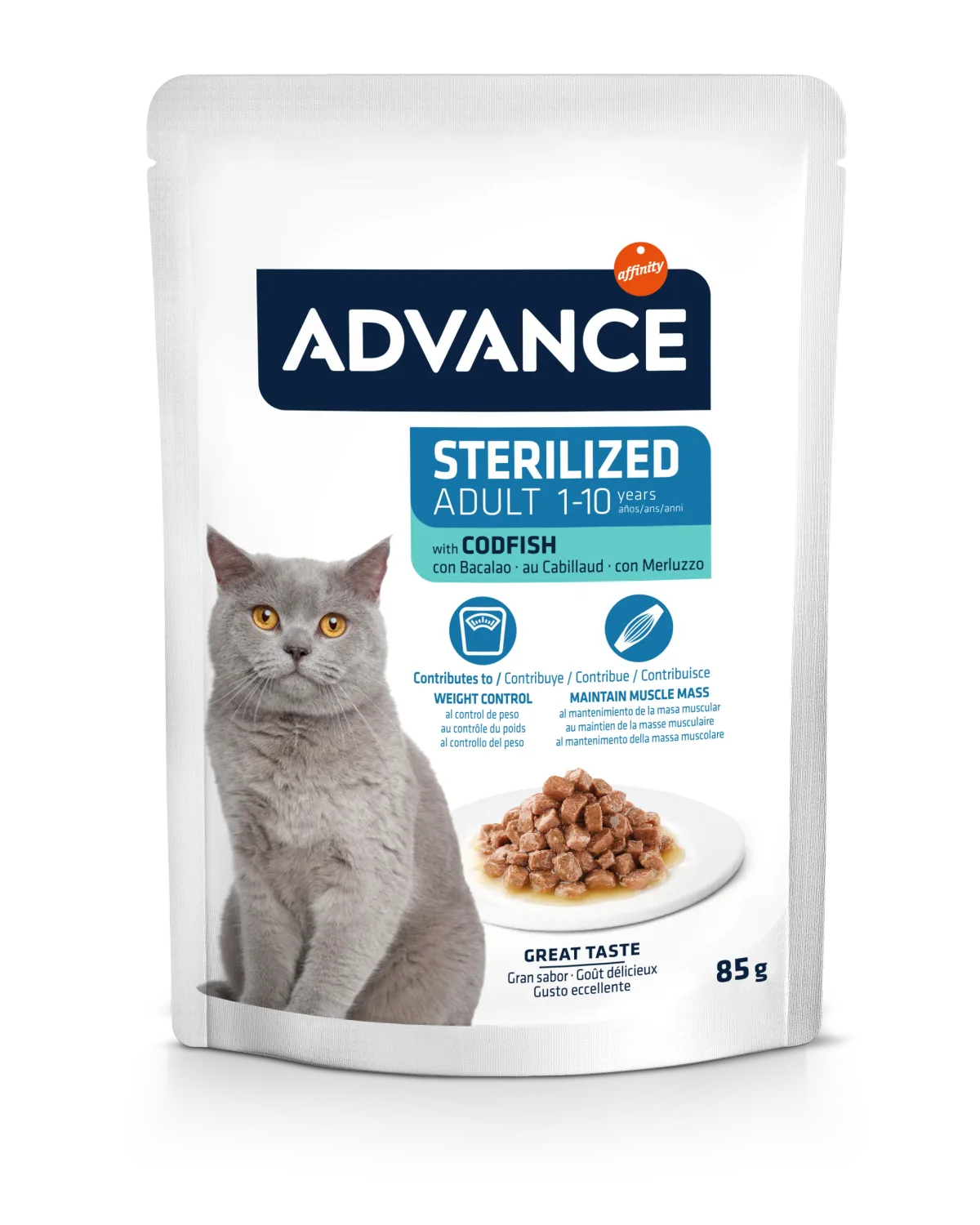 Hrana Umeda pentru Pisici Advance Sterilized Cod 85g