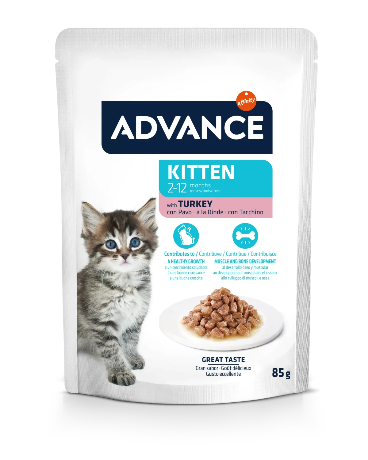 Hrana Umeda Pisici Advance Kitten cu Curcan 85g