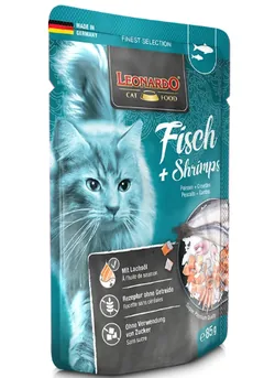 Plic Hrana Pisici Leonardo Peste si Creveti 85g