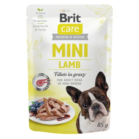 Hrana Umeda pentru Câini Brit Care Dog Mini Plic File Miel în Sos 85g