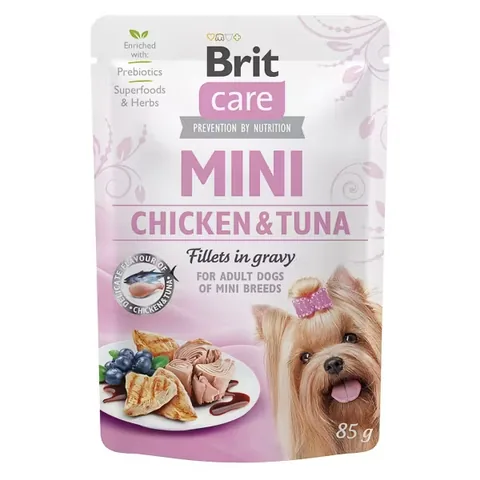 Hrana Umeda pentru Caini Brit Care Mini Chicken and Tuna Fillets in Gravy 85g