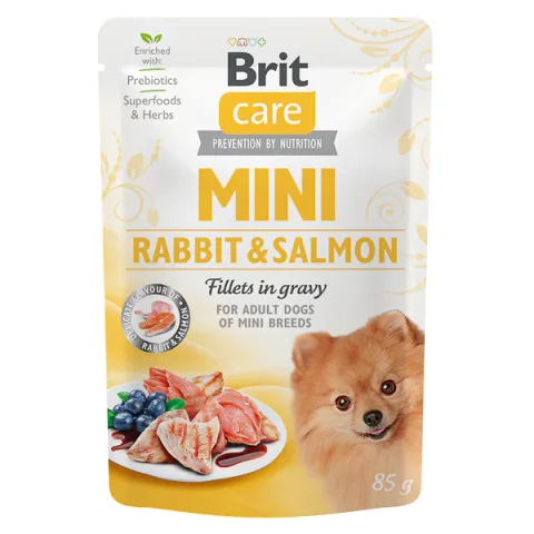 Hrana Umeda Brit Care Dog Mini File de Iepure si Somon in Sos 85g