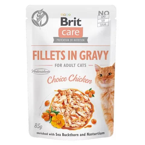 Brit Care Cat Fillets in Gravy Choice Chicken 85g