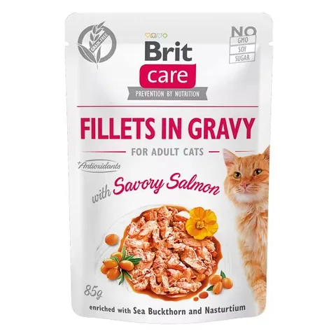 Hrana Umeda Pisici Brit Care Cat Fillets in Gravy Somon 85g
