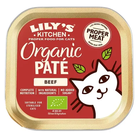 Hrana Umeda pentru Pisici Lilys Kitchen Pateu Organic Vita Adulti 85g
