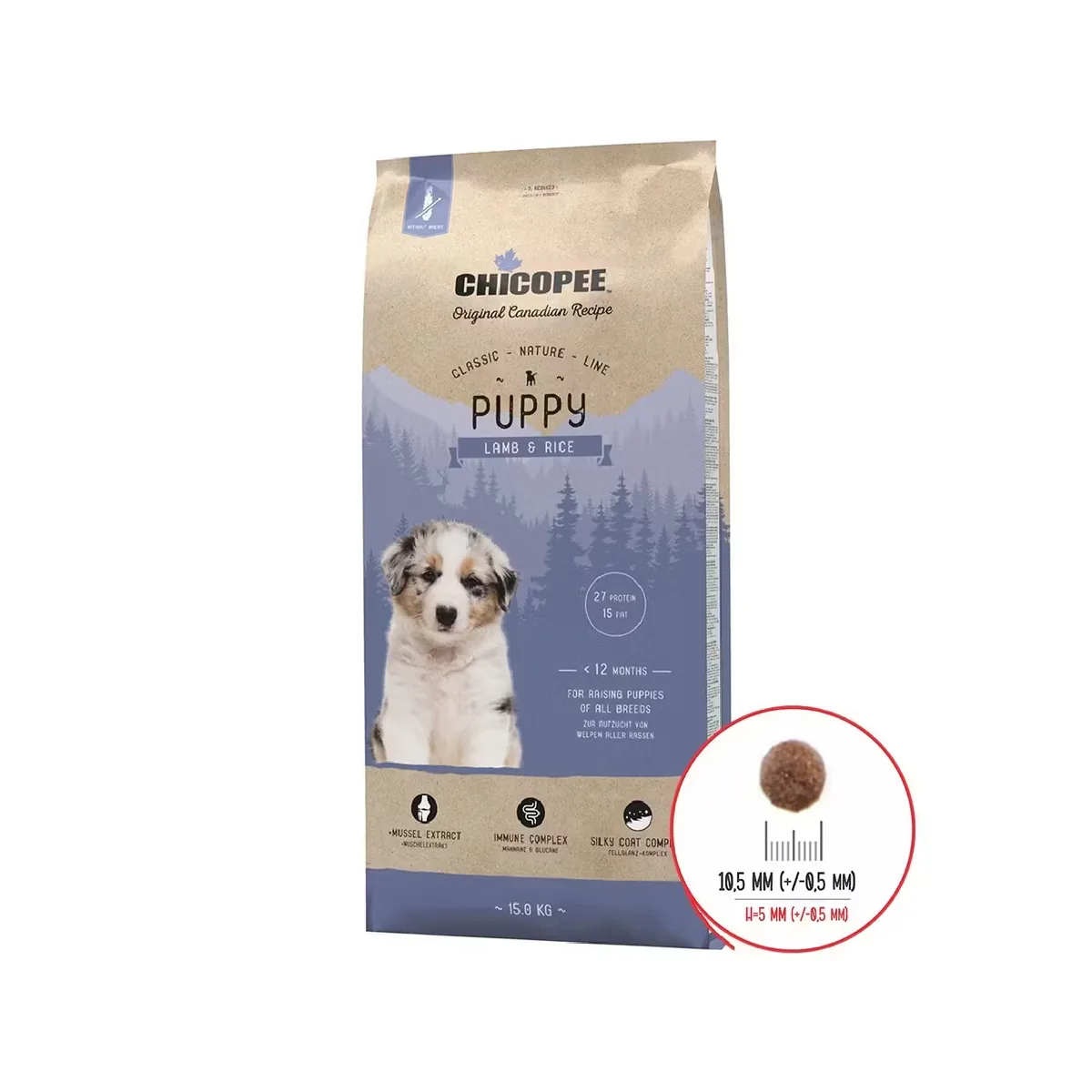 Hrana Uscata Caini Chicopee Classic Nature Line Puppy Lamb & Rice 15kg