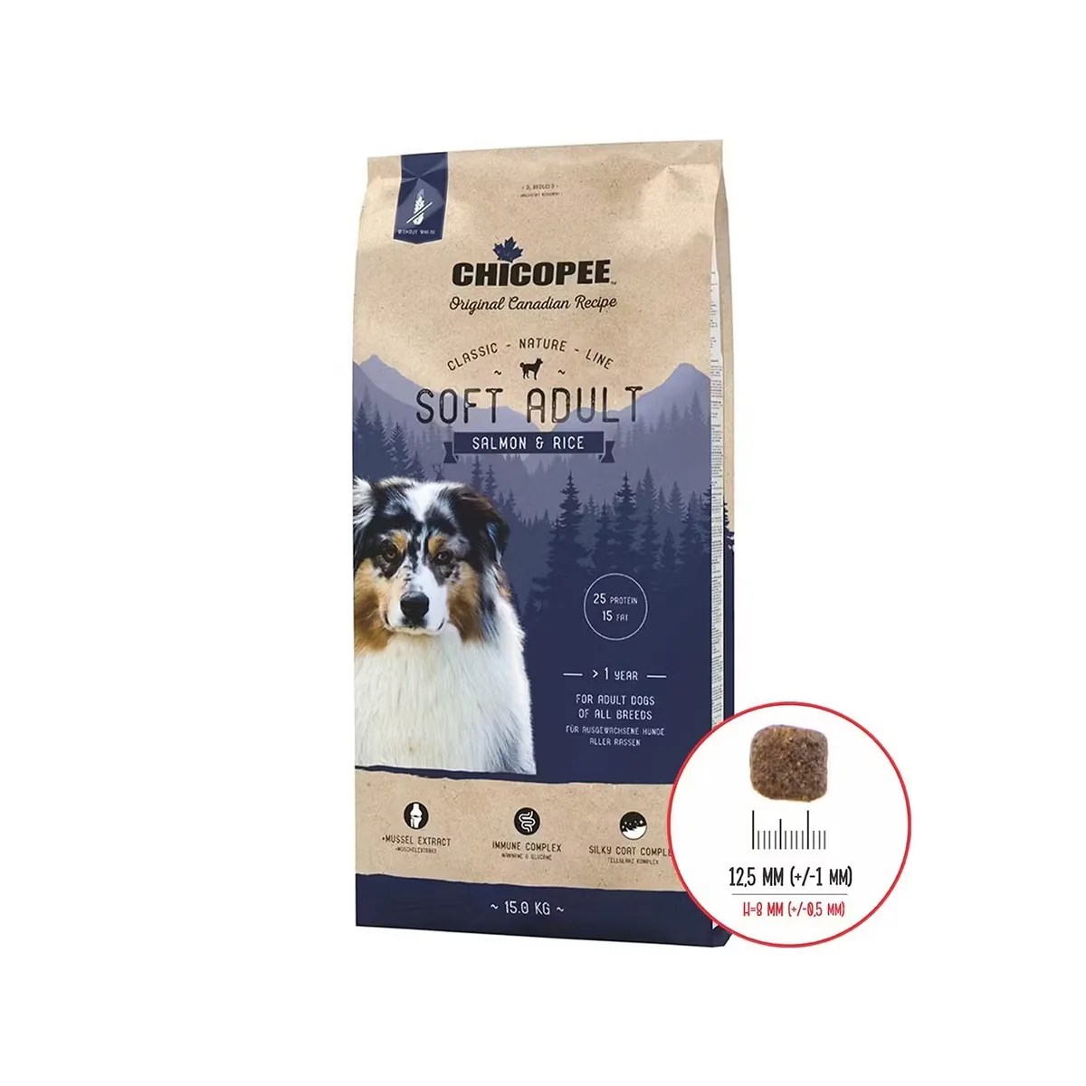 Hrana Uscata Caini Chicopee Classic Nature Line Soft Adult Somon si Orez 15kg