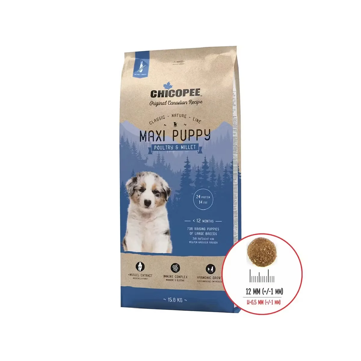 Hrana Uscata Pentru Caini Chicopee Classic Nature Line Maxi Puppy Poultry & Millet 15kg