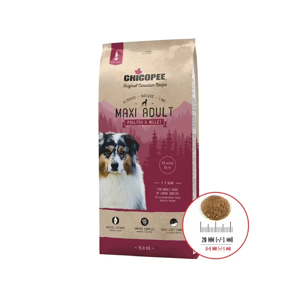 Hrana Uscata Caini Chicopee Classic Nature Line Maxi Adult Poultry & Millet 15kg