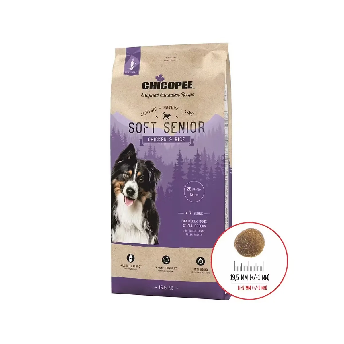Hrana Uscata Caini Chicopee Classic Nature Line Soft Senior Chicken & Rice 15kg