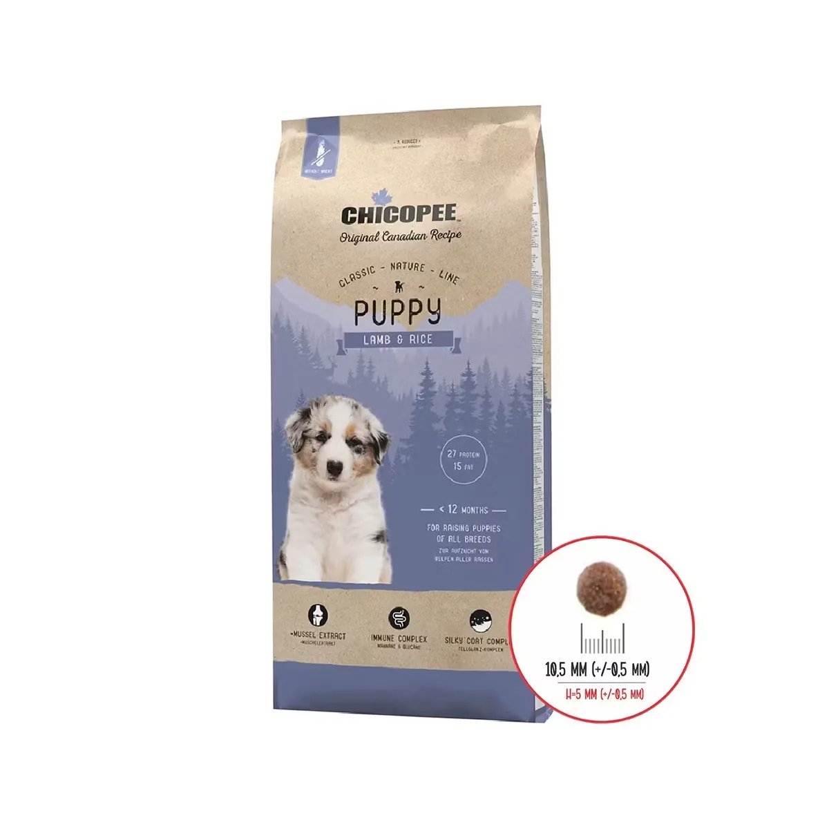 Hrana Uscata Caini Chicopee Classic Nature Line Puppy Lamb & Rice 2kg