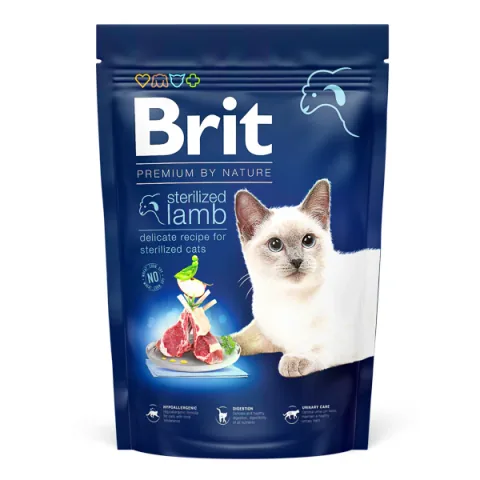 Hrana Uscata pentru Pisici Brit Premium By Nature Sterilized Lamb 1.5Kg