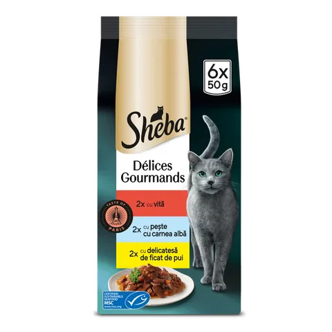 Plic Hrana Umeda Sheba Taste Vita Peste Ficat de Pui 6x50g
