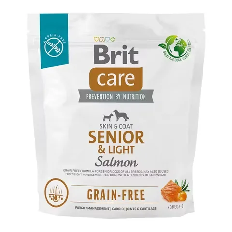 Hrana pentru Caini Seniori Brit Care Grain-Free Senior & Light Somon 1kg