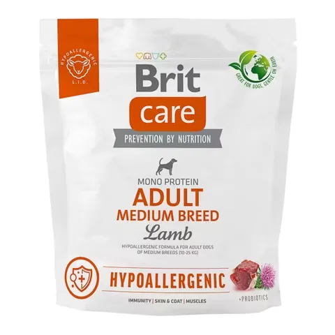 Hrana Uscata Caini Brit Care Hypoallergenic Adult Rasa Medie Miel 1kg