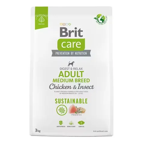 Hrana Uscata Caine Brit Care Dog Sustainable Adult Medium Breed 3kg