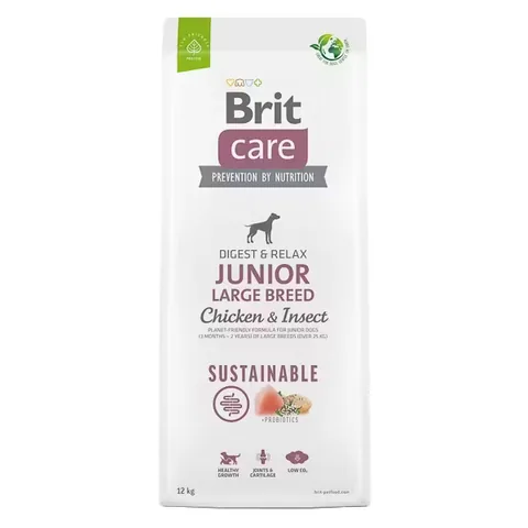 Brit Care Sustainable Junior Large Breed 12kg Pui si Insecte